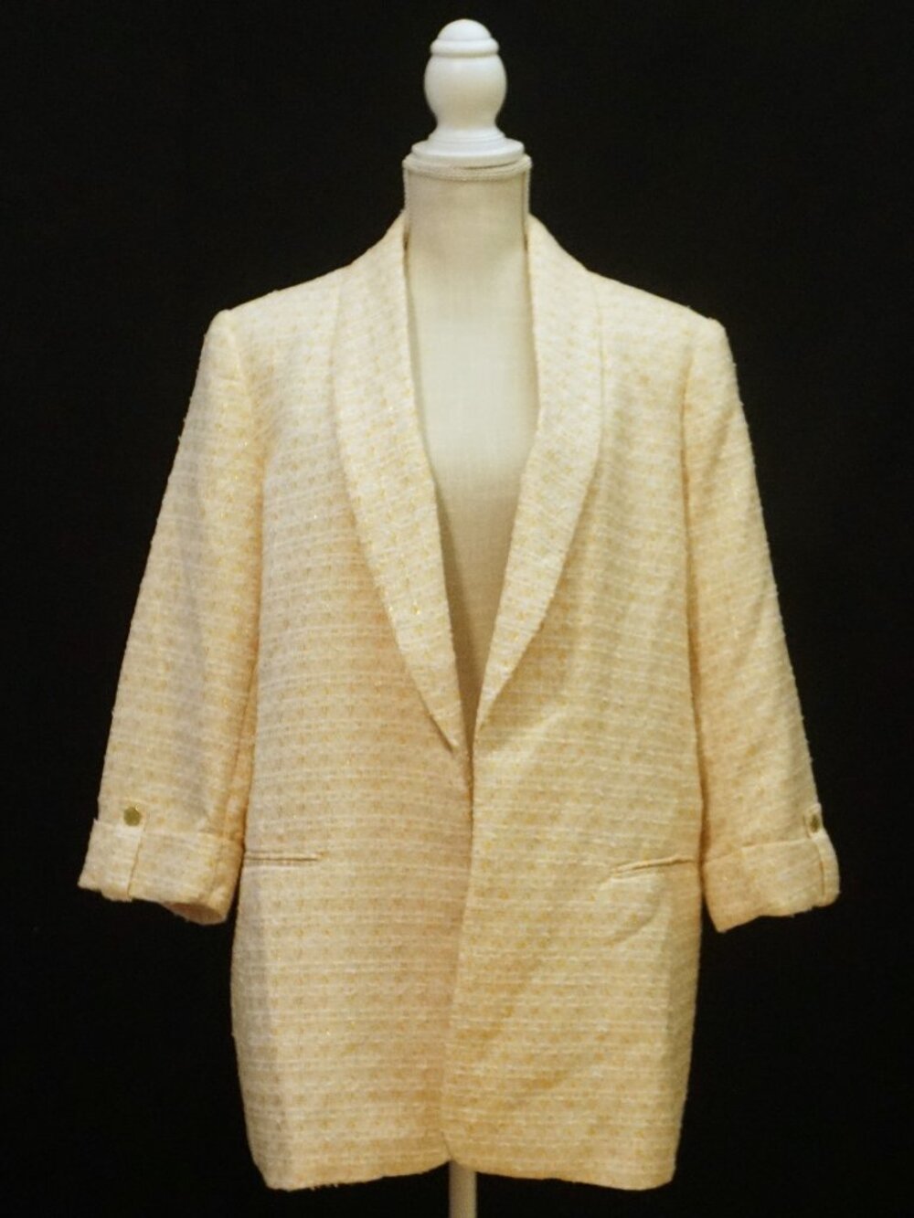 Anne Klein Honeycomb Tweed Open Front Suit Jacket Women’s XL